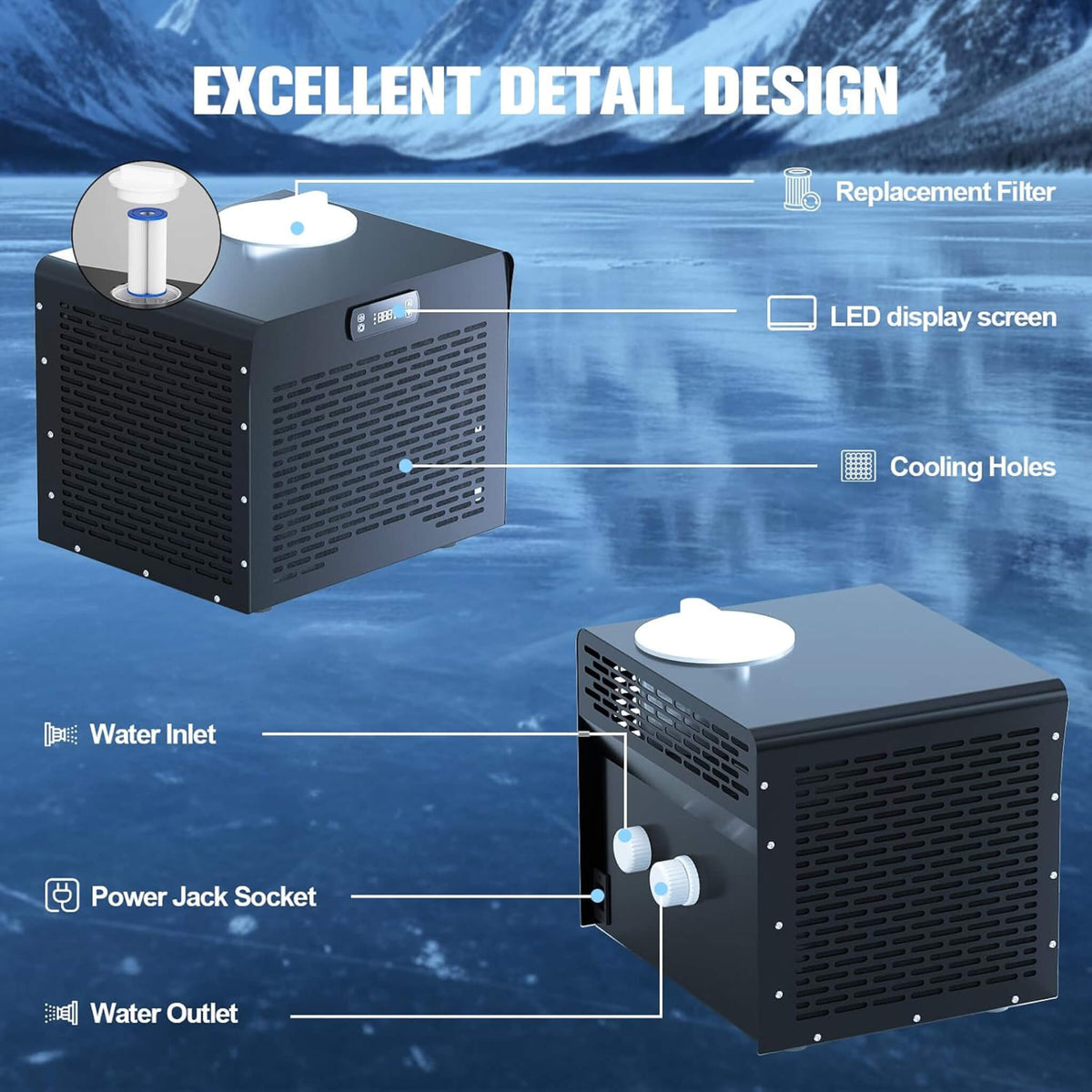 1/3 HP Smart Foldable Cold Plunge Tub and Chiller