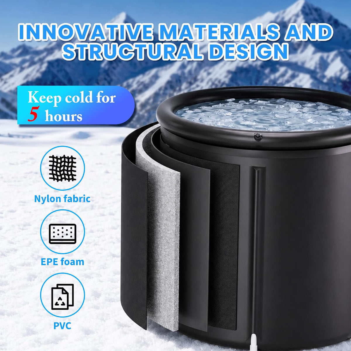 1/3 HP Smart Foldable Cold Plunge Tub and Chiller