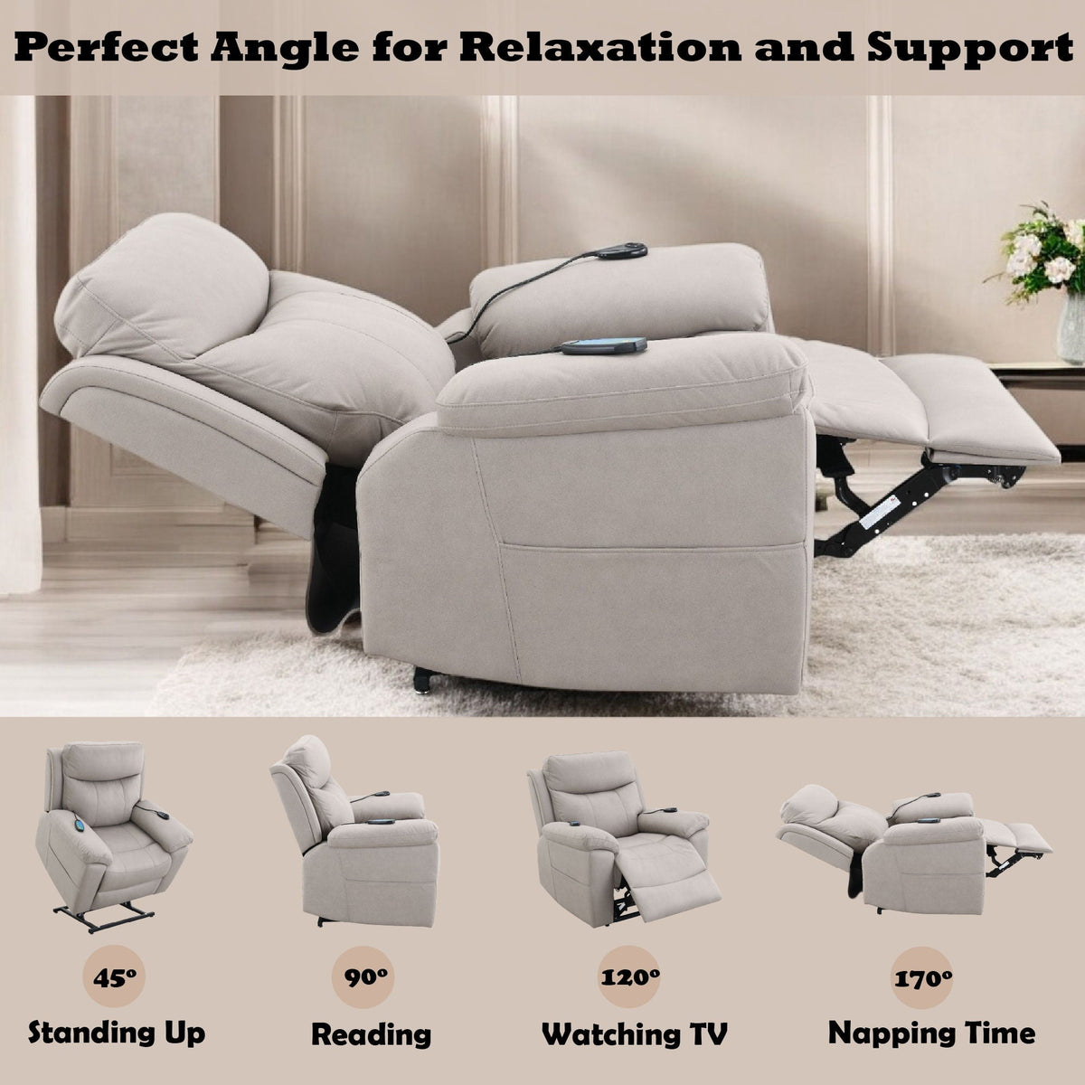 ACME Chriki Power Lift Recliner with Heat and Massage
