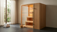 Canadian Hemlock Indoor Wet/Dry 4-Person Electric Sauna with LED Lights and 4.5Kw ETL Certified Heater — Lifestyle