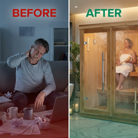 Charleston 4-Person Indoor Traditional Sauna Double Bench — Before & After