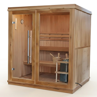 Charleston 4-Person Indoor Traditional Sauna Double Bench — Studio Shot
