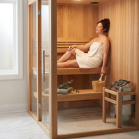 Charleston 4-Person Indoor Traditional Sauna Double Bench — Lifestyle