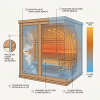 Charleston 4-Person Indoor Traditional Sauna Double Bench — How It Works