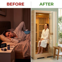 Far Infrared Wooden Sauna Room Home Sauna Spa for 1 Person1140W — Before & After