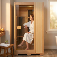 Far Infrared Wooden Sauna Room Home Sauna Spa for 1 Person1140W — Lifestyle