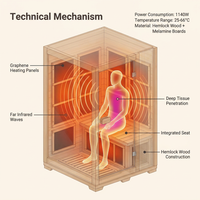 Far Infrared Wooden Sauna Room Home Sauna Spa for 1 Person1140W — How It Works