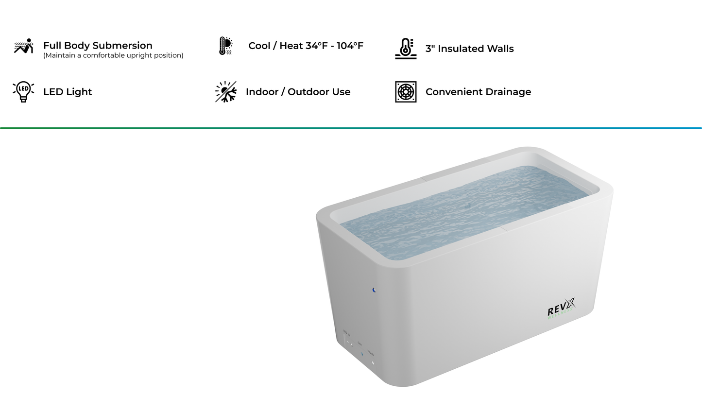 RevX X Tub Cold Plunge with LUX Chiller & Filtration System