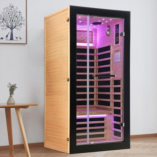 HOSAUNA Single-Person Starlight Ceiling Lighting Sauna