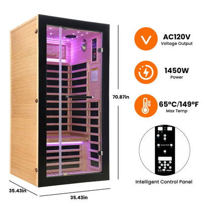 HOSAUNA Single-Person Starlight Ceiling Lighting Sauna