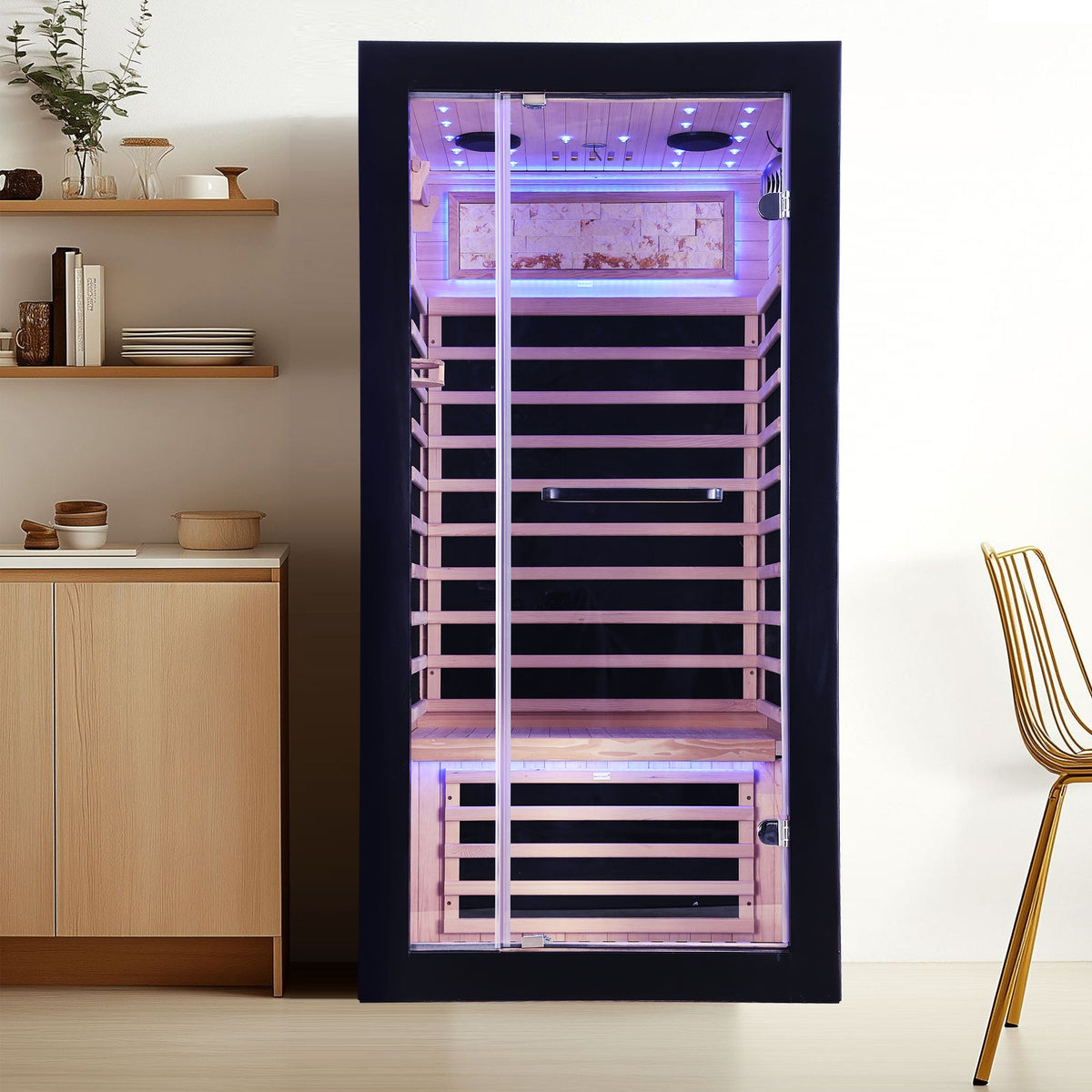 HOSAUNA Single-Person Starlight Ceiling Lighting Sauna