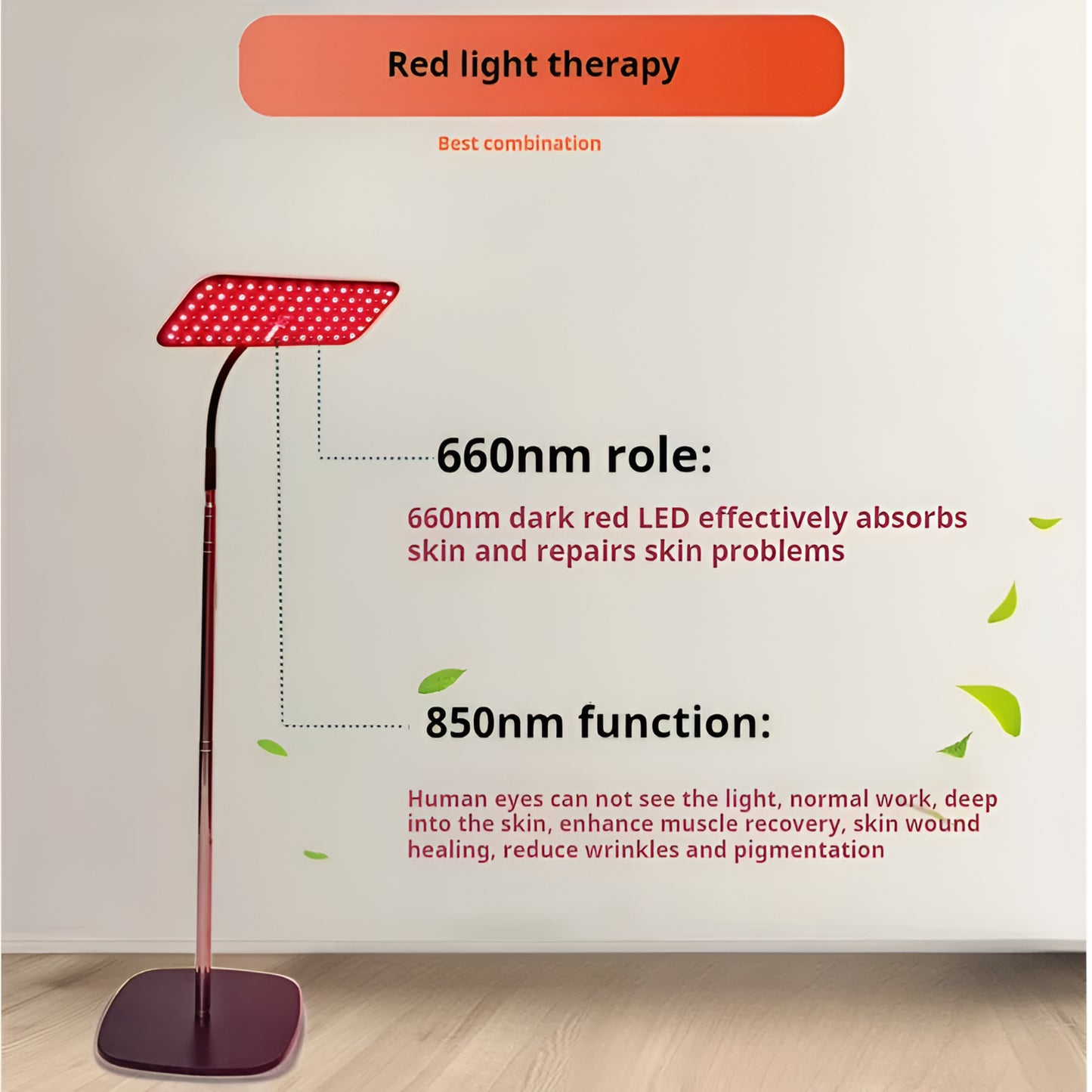 LED Red Light Therapy Panel with Stand